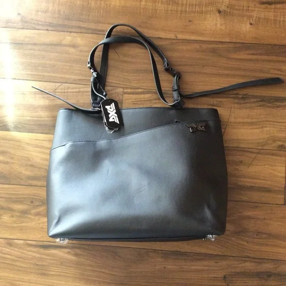 PXG Women's Signature Black Leather Shoulder Tote Bag 13”x17”x5” - Picture 2 of 7